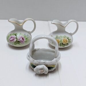 Vintage Japanese Miniature Floral Porcelain Collectables
